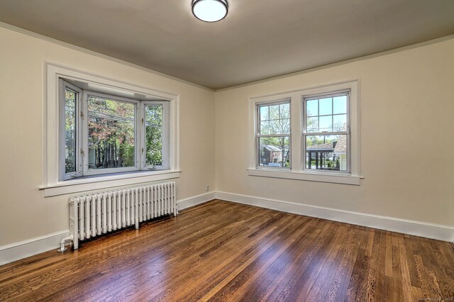 53 Bina Ave, Windsor, CT 06095 - spare room with radiator heating unit, plenty of natural light, baseboards, and ornamental molding