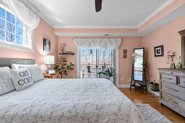 95 S Ridge Ln Unit G103, Berlin, CT 06037 - bedroom featuring wood finished floors, visible vents, access to outside, and crown molding