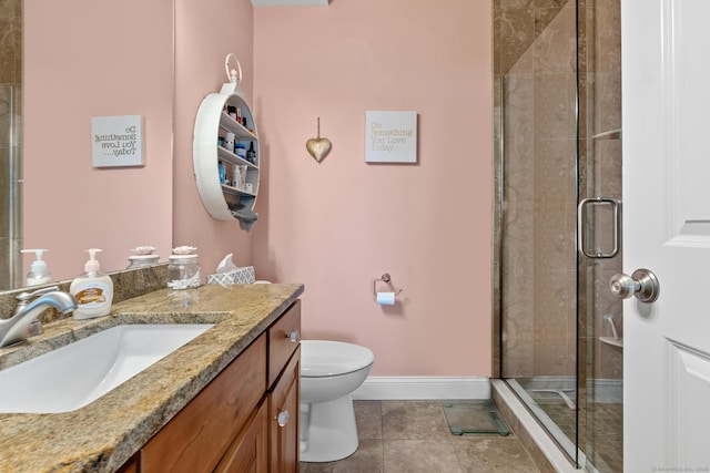 95 S Ridge Ln Unit G103, Berlin, CT 06037 - full bathroom with a shower stall, vanity, tile patterned flooring, and baseboards