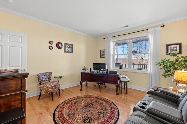 95 S Ridge Ln Unit G103, Berlin, CT 06037 - office space featuring baseboards, light wood-style flooring, visible vents, and ornamental molding