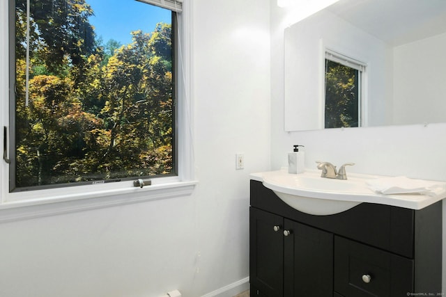 8 Oak Ln, Weston, CT 06883 - bathroom featuring baseboards and vanity