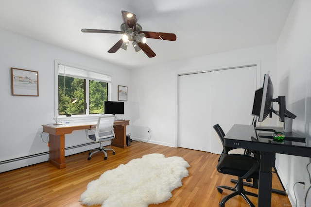 8 Oak Ln, Weston, CT 06883 - office with wood finished floors and ceiling fan
