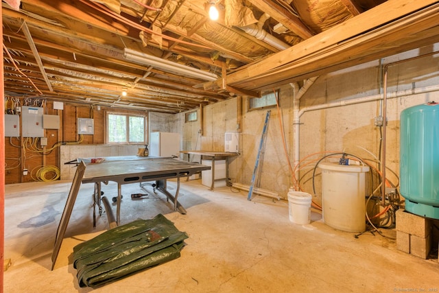 615 Jackson St, Thomaston, CT 06787 - below grade area featuring electric panel, a water pressure tank, and a water softener system