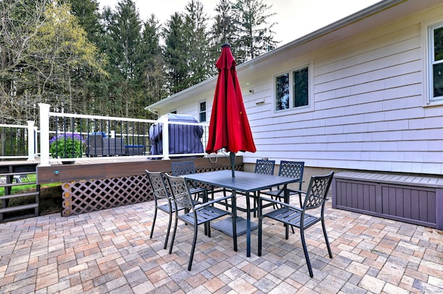 245 Paradise Ave, Hamden, CT 06514 - view of patio with a wooden deck and outdoor dining area