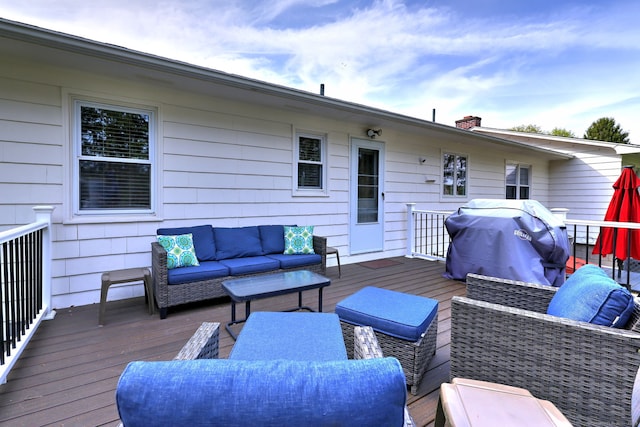 245 Paradise Ave, Hamden, CT 06514 - wooden deck featuring an outdoor living space