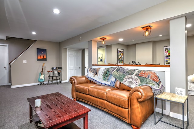 245 Paradise Ave, Hamden, CT 06514 - living area featuring carpet floors, baseboards, and recessed lighting