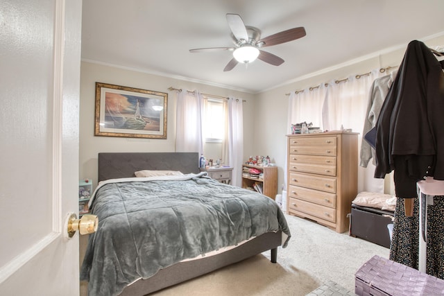 203 Westminster St, Hartford, CT 06112 - carpeted bedroom featuring ornamental molding and a ceiling fan