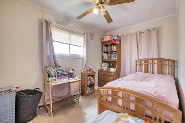 203 Westminster St, Hartford, CT 06112 - bedroom with ornamental molding, light colored carpet, and ceiling fan