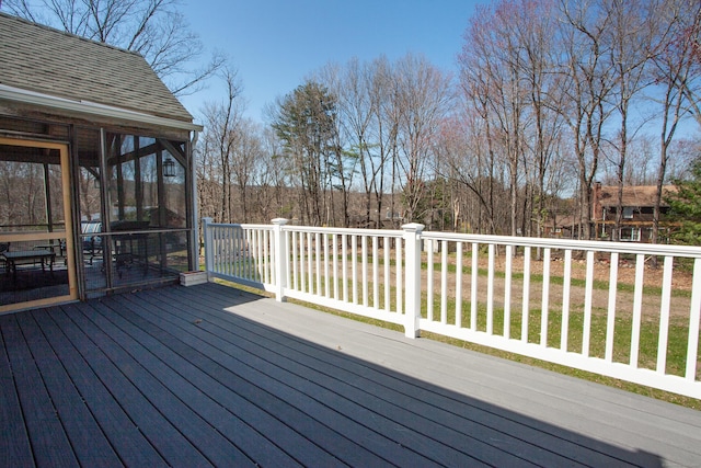 95 Hop Brook Rd, Simsbury, CT 06070 - wooden deck with a sunroom