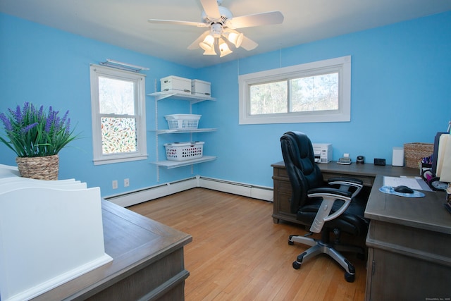 95 Hop Brook Rd, Simsbury, CT 06070 - office space featuring healthy amount of natural light, light wood-style flooring, and baseboard heating