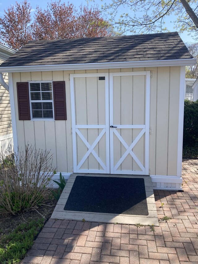 view of shed