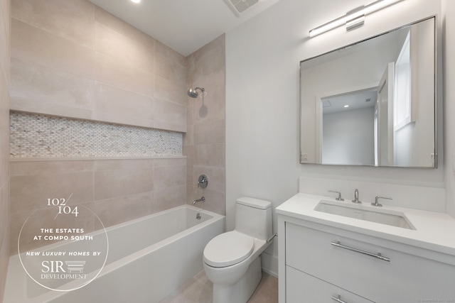 102 Compo Rd S, Westport, CT 06880 - bathroom featuring toilet, visible vents,  shower combination, and vanity
