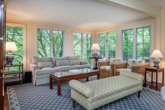 341 Housatonic River Rd, Salisbury, CT 06068 - sunroom featuring crown molding