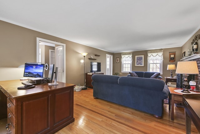 43 Attawanhood Trl, Hebron, CT 06231 - living room with light wood-type flooring and ornamental molding