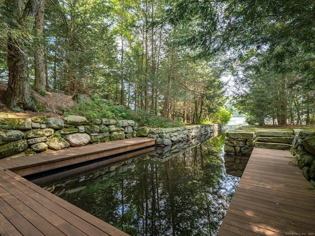 view of dock area