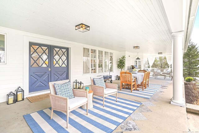 47 Peaceable St, Ridgefield, CT 06877 - view of patio with an outdoor hangout area