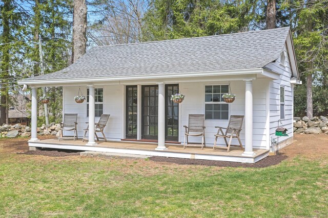 47 Peaceable St, Ridgefield, CT 06877 - view of outdoor structure featuring a porch