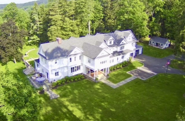 47 Peaceable St, Ridgefield, CT 06877 - view from above of property with a heavily wooded area