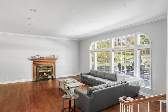 21 Centennial Dr, Danbury, CT 06811 - living area with crown molding, a premium fireplace, and baseboards