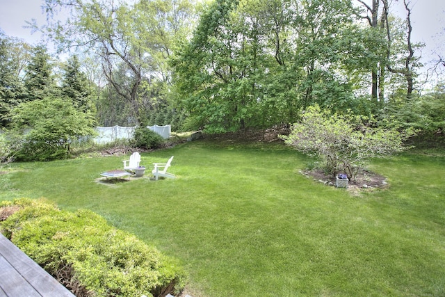 view of yard with fence