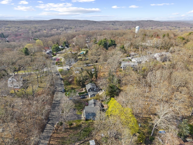 aerial view with a wooded view
