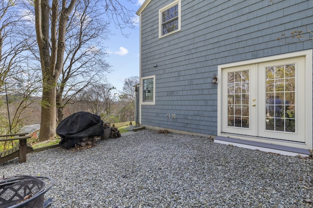 view of home's exterior featuring french doors