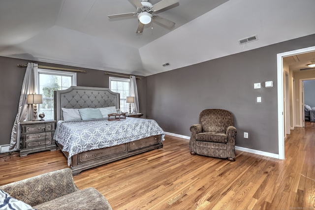 340 Webb Cir, Monroe, CT 06468 - bedroom featuring lofted ceiling, baseboards, wood finished floors, and visible vents