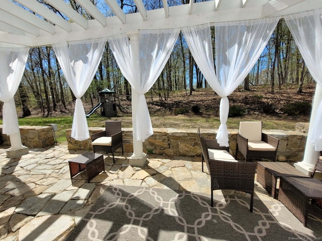 340 Webb Cir, Monroe, CT 06468 - view of patio featuring a playground and a pergola