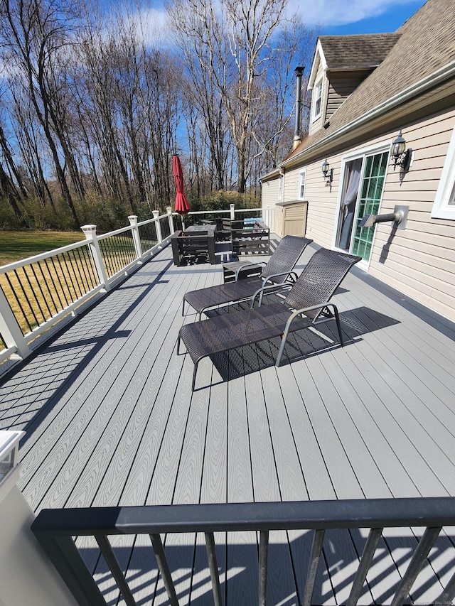 18 Outlook Rd, New Milford, CT 06776 - wooden deck with outdoor dining space