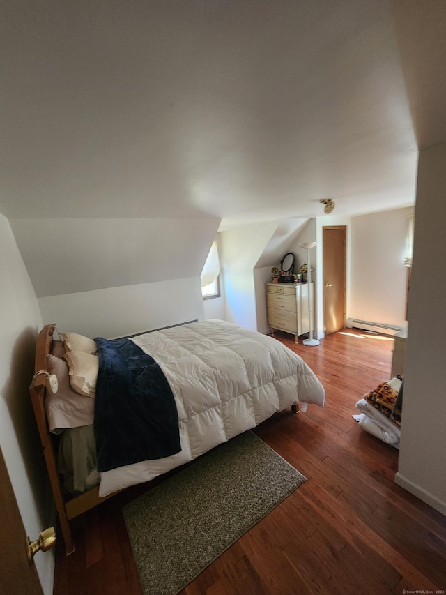 18 Outlook Rd, New Milford, CT 06776 - bedroom with lofted ceiling, wood finished floors, and baseboard heating