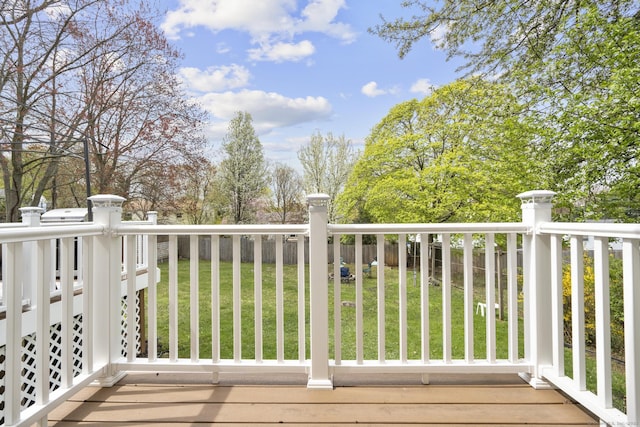 98 Cynthia Dr, West Haven, CT 06516 - wooden deck with a lawn and fence