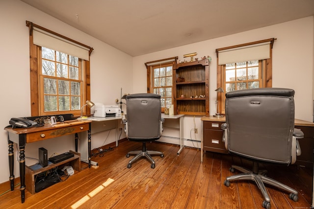 16 November Trl, Haddam, CT 06438 - home office with a baseboard radiator and hardwood / wood-style flooring