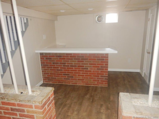 48 W Vine St, Stonington, CT 06379 - bar with wood finished floors, a bar, and a paneled ceiling