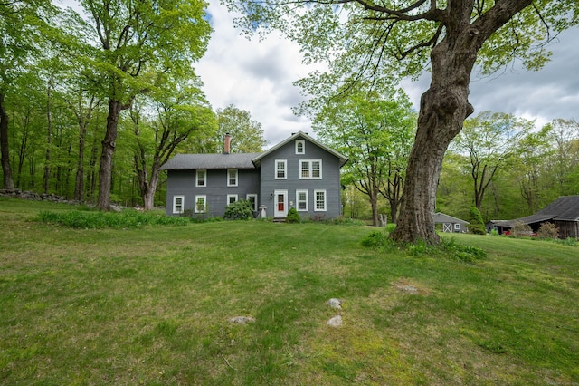 469 Platt Hill Rd, Winchester, CT 06098 - exterior space featuring a front lawn and a chimney