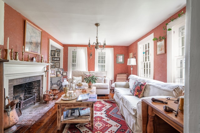 469 Platt Hill Rd, Winchester, CT 06098 - living area with a fireplace and wood-type flooring