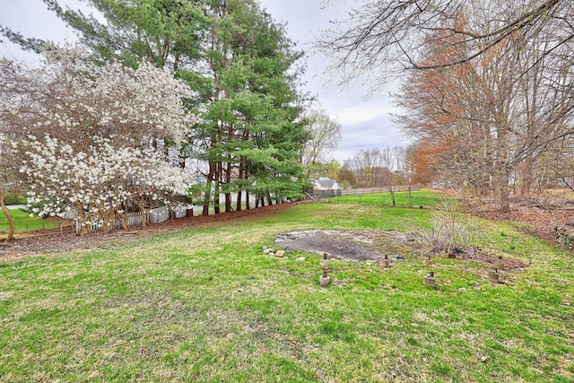 view of yard with fence