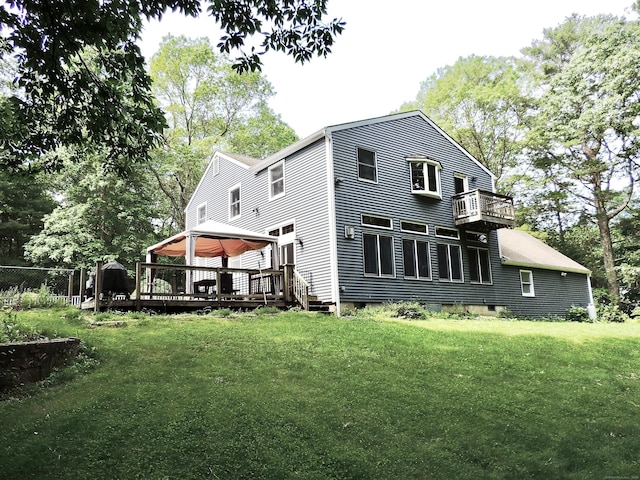 190 Wickham Rd, East Haddam, CT 06423 - rear view of house featuring a gazebo and a wooden deck