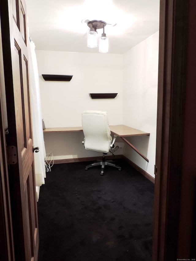 190 Wickham Rd, East Haddam, CT 06423 - office space featuring baseboards and dark carpet