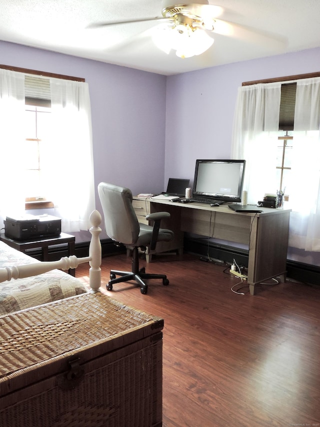 190 Wickham Rd, East Haddam, CT 06423 - office space with wood finished floors and a ceiling fan