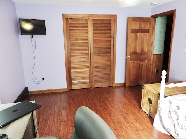 190 Wickham Rd, East Haddam, CT 06423 - bedroom featuring wood finished floors, a closet, and baseboards