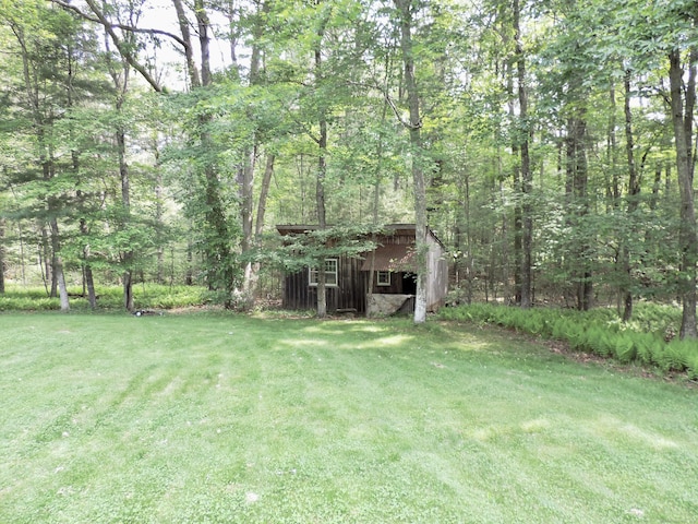 190 Wickham Rd, East Haddam, CT 06423 - view of grassy yard with a forest view