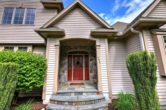395 Isinglass Rd, Shelton, CT 06484 - view of exterior entry featuring stone siding