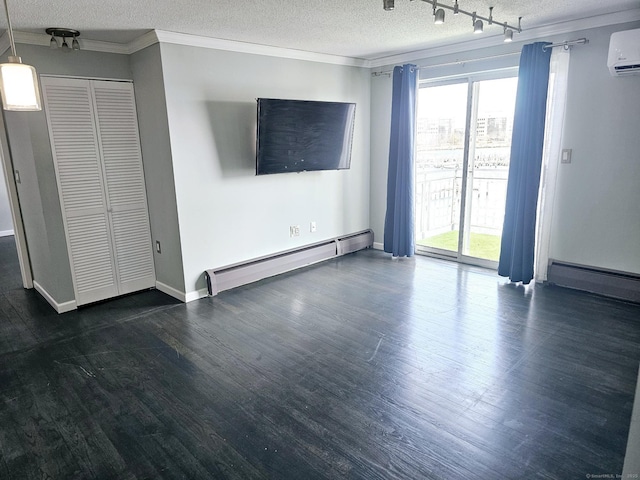 184 Pequot Ave Unit 406, New London, CT 06320 - unfurnished living room featuring a baseboard radiator and a textured ceiling