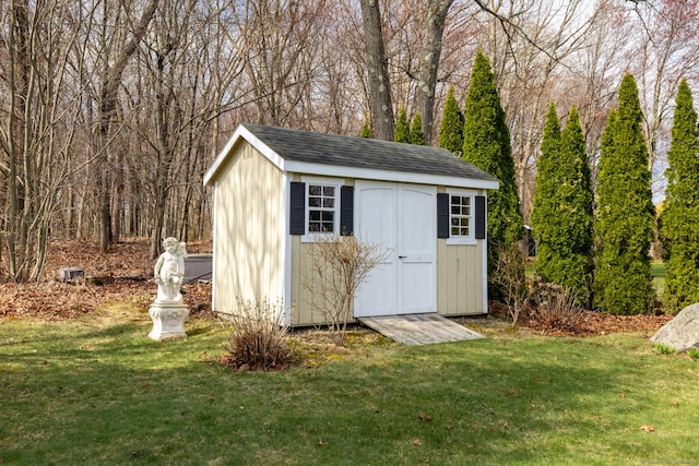 view of shed