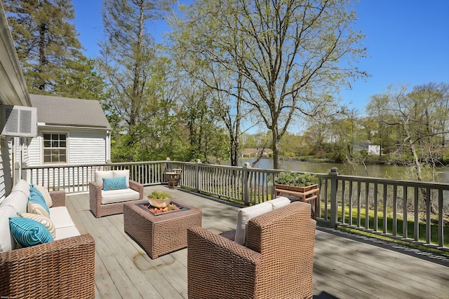 21 Alan Ave, Danbury, CT 06811 - wooden terrace featuring a water view and an outdoor hangout area