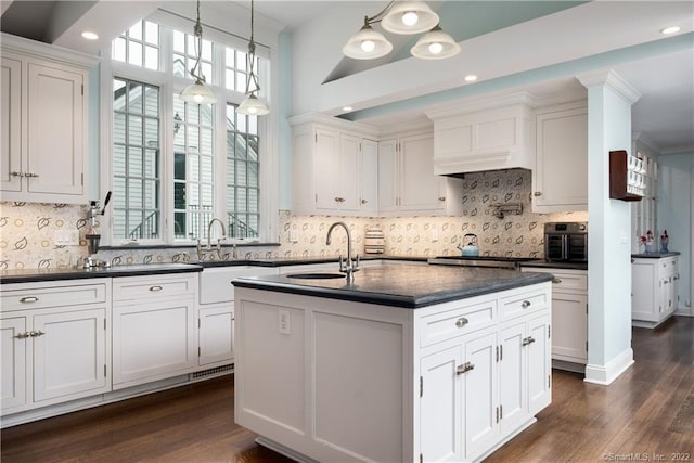 229 Umpawaug Rd, Redding, CT 06896 - kitchen featuring a sink, white cabinetry, and recessed lighting
