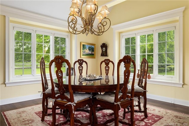 229 Umpawaug Rd, Redding, CT 06896 - dining area with a chandelier, healthy amount of natural light, and baseboards