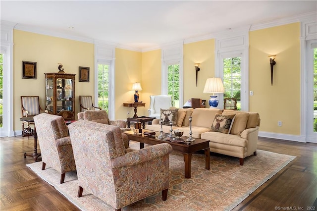 229 Umpawaug Rd, Redding, CT 06896 - living area featuring crown molding and baseboards