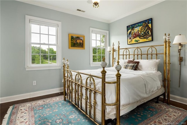 229 Umpawaug Rd, Redding, CT 06896 - bedroom featuring wood finished floors, baseboards, and ornamental molding