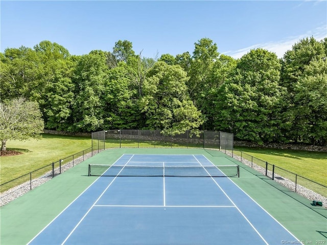 229 Umpawaug Rd, Redding, CT 06896 - view of tennis court with community basketball court